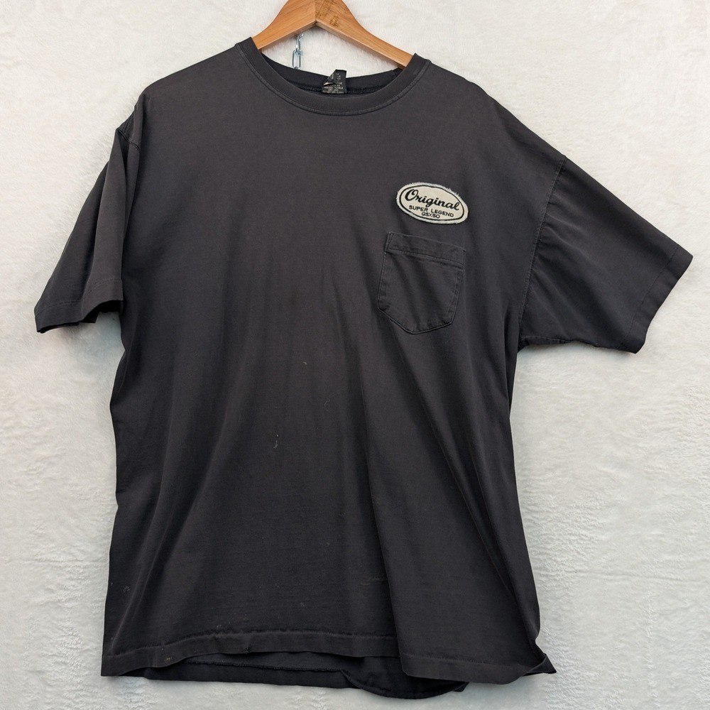 VTG Gap T-Shirt Men's XL Black Faded Pocket Patch Single Stitch Made in USA 90s